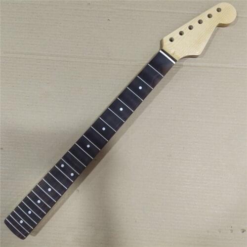 Full scalloped Maple Electric Guitar Neck Replacement 22 Fret Rosewood Fingerboard Gloss
