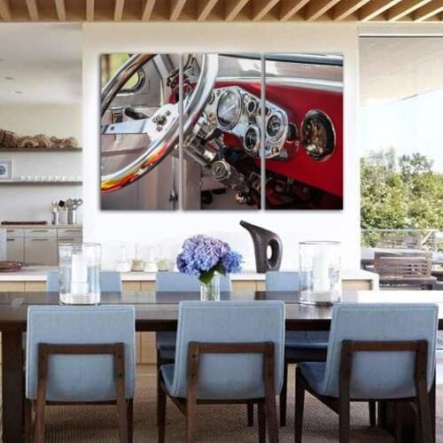 SVITY 3PCS Canvas Painting Paint Color Auto Car Power Engine Wheel Art Home Decoration Canvas Poster Modular Print Poster FA306