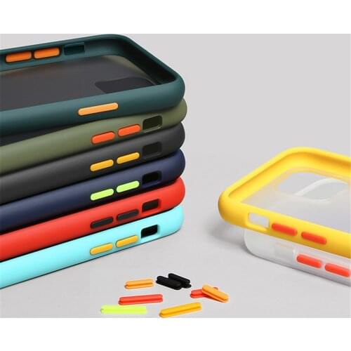 Mint Hybrid Shockproof Armor Matte Phone Case for iPhone 11 Pro Max 12 mini 12 pro max XR XS Contrast Color Matte Back Cover