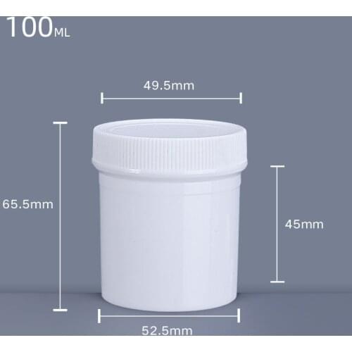 10PCS of 100ML Empty Large Mouth Refillable white Plastic Jars with Lids Round Containers For Slime, Beauty Products, Cream