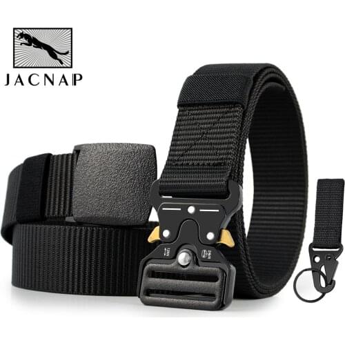 JACNAIP Military Tactical Mens Belts Heavy Leather Belts Adjustable Nylon Metal Buckle Belt for Men Camo Mixed ремень мужской