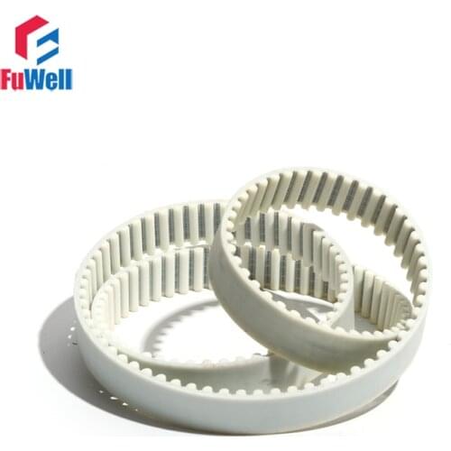 White PU HTD5M Polyurethane Timing Belt 5M-4070/4080/4090/4120/4140 Transmission Belt 15/20/25/30mm Width Gear Pulley Belt