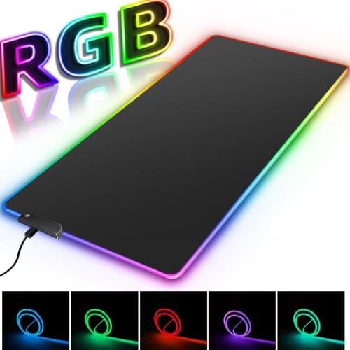 RGB Large Gaming Mousepad LED Backlit Carpet Big Size Mause Pad Game Keyboard Mouse Pad Gamer Desk Mat Computer Mice Mat CSGO Xl