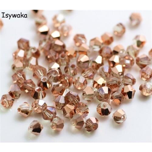 Isywaka Sale Red copper Color 650pcs 3mm Bicone Austria Crystal Beads Glass Beads Loose Spacer Bead for DIY Jewelry Making