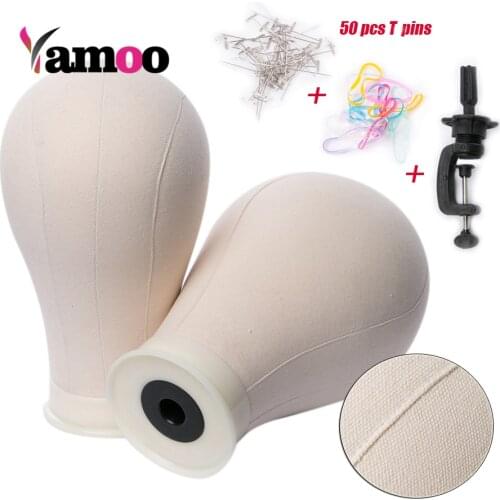 Training Mannequin Head Canvas Block Head Display Styling Mannequin 21''-25'' Manikin Head Wig Stand wig head Stand with holder