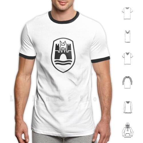 Wolfsburg Coat Of Arms ( Black ) T Shirt DIY Cotton Big Size S-6xl Wolfsburg Coat Of Arms City Emblem Logo Automobile