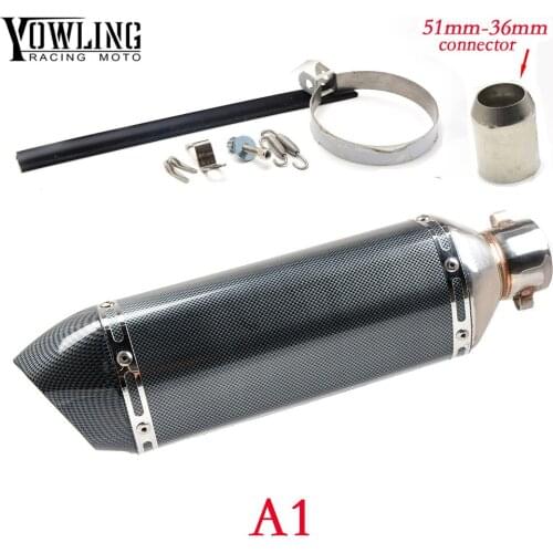 Motorcycle Inlet 51mm exhaust muffler pipe with db killer 36mm connector For Yamaha XV 950 R ABS/Racer YBR 125 tmax500 tmax530