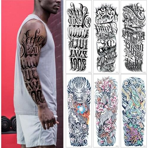 Full Arm Temporary Tattoo Flowers for Women and kids(L19“xW7”),Sleeve Fake Tattoos Waterproof and Long-Lasting