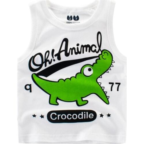 New summer baby vest shirt for boy and girl 100% cotton kids clothing tops cartoon sleeveless children tops retail