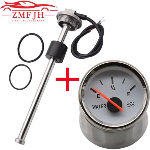 0-190 ohm 240-33ohm Water Tank Level Indicator with 52mm Water Level Gauge Red Backlight for Marine Boat Car Motocycel 9-32V
