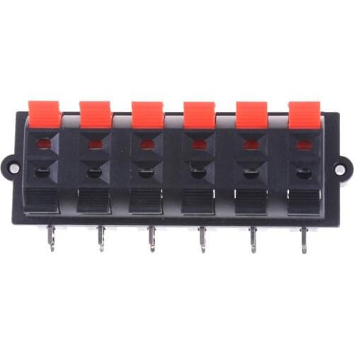 1pc AC 50V 3A 12 Way 2 Row Push Release Connector Plate Stereo Speaker Terminal Strip Block