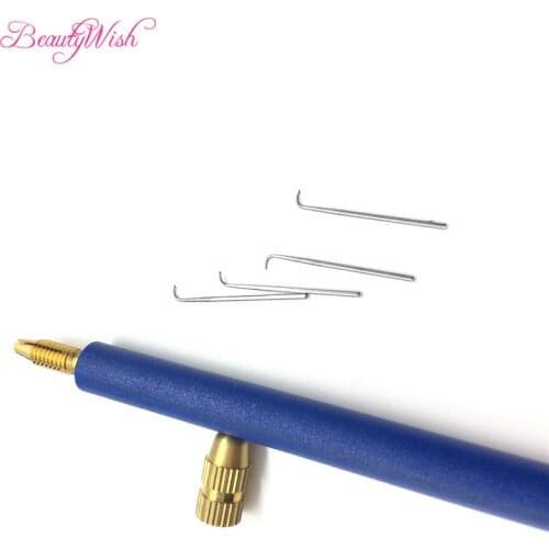 3pcs Ventilating Needles +1 Plastic Holder Make/Making/Repair Lace Wigs Toupee Hairpiece Wig Knotting Hook Sets
