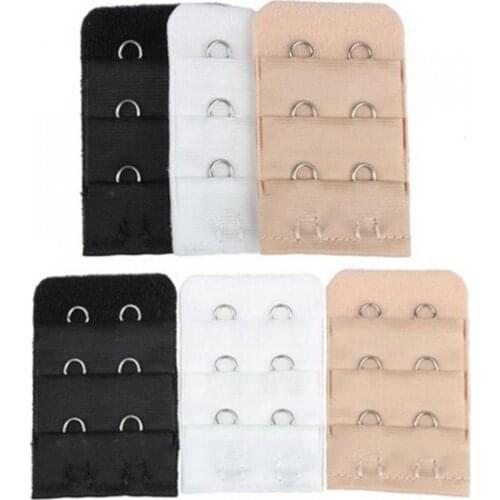 5Pcs Breathable Women 3 Rows 2 Hooks Bra Strap Extender Soft Back Band Extension