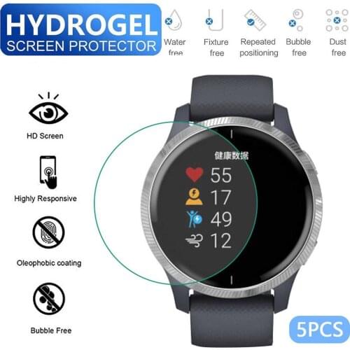 5PCS Screen Protection Film TPU Hydrogel Soft Transparent High Quality Optical Enhancement Film For Garmin Venu Watch J21