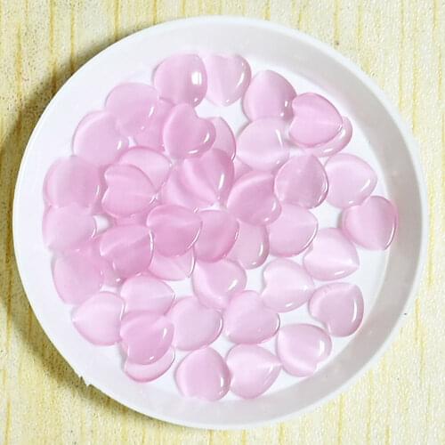 50pcs/BagNail Cats eye Heart Opal Stones Rhinestones White/Pink/Orange 3 Sizes Nail Art Decoration Crystal Glass Stones Tr#46