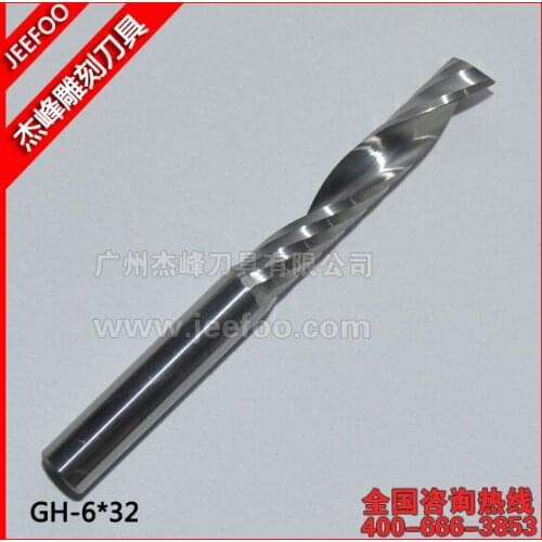 6*32mm One Flute End Milling Tools, Tungsten Steel Solid Carbide Router Bits Set for Smooth Cutting Wood