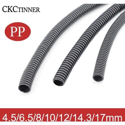 1M 4.5mm-17mm PP corrugated pipe auto corrugated car cable insulation tube harness corrugated housing housing
