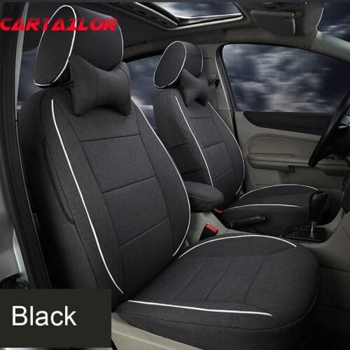 CARTAILOR Full Set Cover Seat Car Styling for Dodge Challenger 2014 New Flax Seat Covers & Supports Custom Fit Cushion Protector