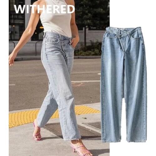 Jenny&Dave loose jean boyfriend vinatge mom jeans woman ins fashion blogger high waist harem jeans Irregular waist for women