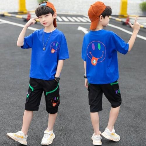 Perfect Spring Summer Girls Clothing Suits T-shirt +Shorts 2pcs/Set Kids Teenager Outwear Sport Beach School High Quality