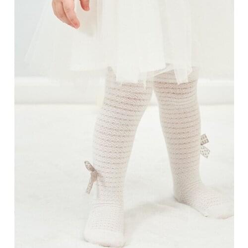 Children Toddler Newborn Kids Girls Tights Summer Bowknot Thin Baby Girls Stockings Transparent Pantyhose