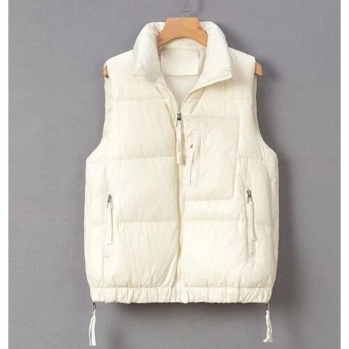 Women Sleeveless Winter Jacket 2021 New Zipper Loose Down Cotton Vest Women Winter Thicken Warm Waistcoat For Women