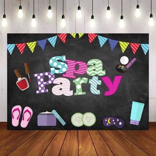 Mehofond Photography Background Princess Women Make Up Spa Day Party Happy Birthday Girls Decor Backdrop Photo Studio