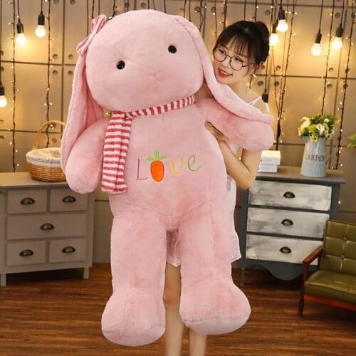 Lovely Long Ears Rabbit Plush Toy Soft Cartoon Animal Stuffed Doll Sofa Pillow Children Birthday Gifts