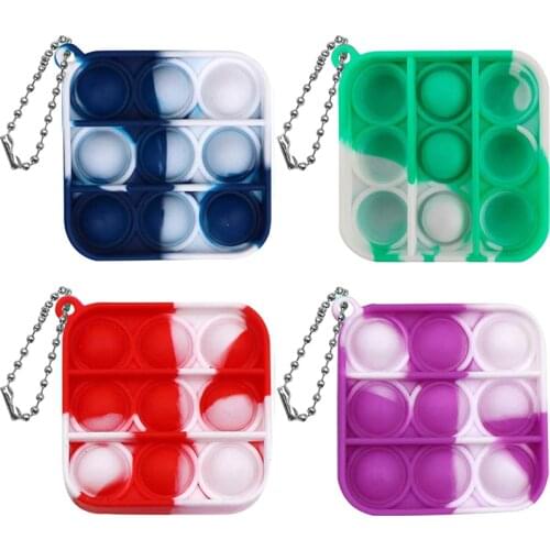 Mini Push Bubble Fidget Toy Simple Dimple Fidget Toy Sensory Stress Relief Toys Cheap Keychain for Kids and Adult Pack