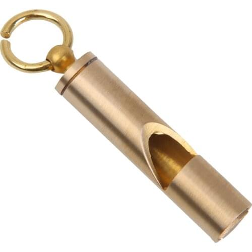 Outdoor Hunting Survival Brass Key Chain Whistle Emergency First Aid Kit