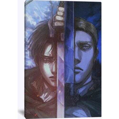 Wall Art HD Shingeki No Kyojin Levi Erwin Smith Prints Home Decor Poster Pictures Canvas Paintings For Living Room Frame Artwork
