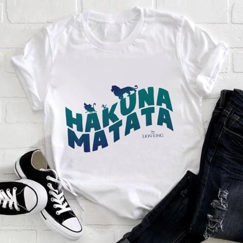 New Summer Cool Style Hip-Hop T-shirt Disney The Lion King HAKUNA MATATA Print T Shirt Women Harajuku Clothes Top