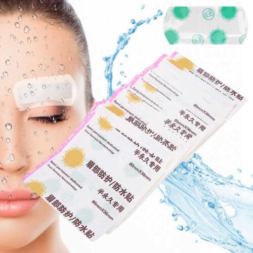 50pcs Eyebrow Tattoo Protection Pastes Waterproof Tape Eyebrow Lips Tattoo Aftercare Paste Microblading Makeup Tattoo Accessory
