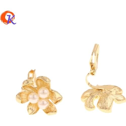 Cordial Design 50Pcs 15*16MM Fashion Jewelry/Stud Earrings/Imitation Pearl/Flower Earrings Jewelry/Hand Made/Women Earrings