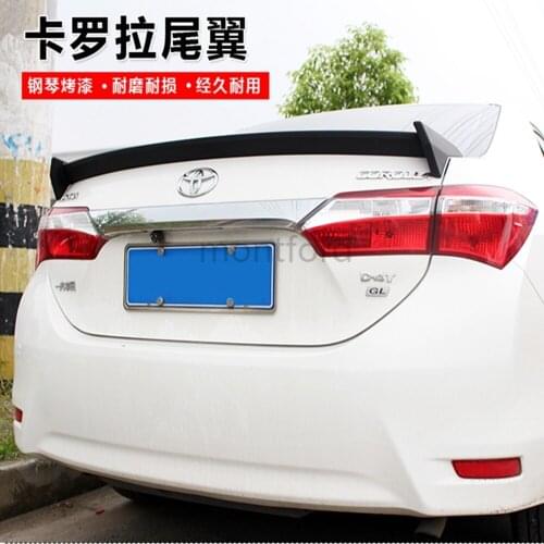 SHCHCG ABS Plastic Unpainted Color Rear Roof Trunk Boot Spoiler Wing Car Styling For Toyota Corolla TRD Style Spoiler 2014-2017