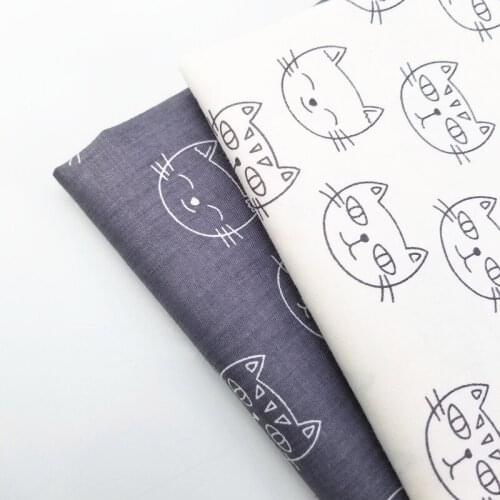 Lovely Cat Printing Cotton Twill Fabric Patchwork DIY Sewing Quilting Pure Cotton Material Fabric For Bedding Blanket Baby Cloth
