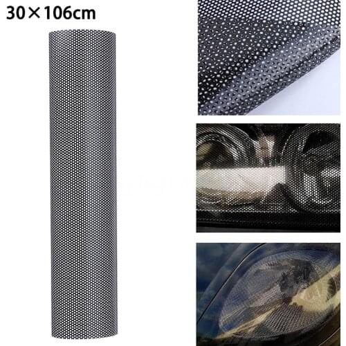 Universal 30x106CM PVC Perforated Mesh Hollow Film Car Headlight Taillight Car Styling Car Light Sticker
