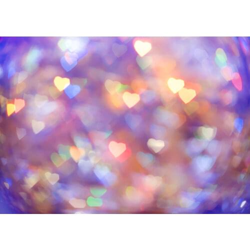 Vinyl Bokeh Colorful Heart Photography Backdrops Custom Printed Kids New Born Baby Shower Photography Studio Photo backgrounds