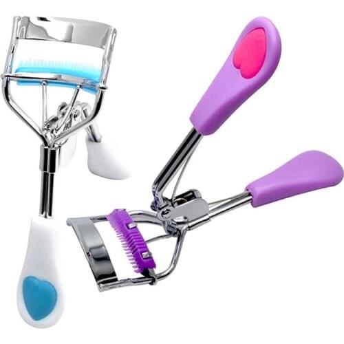 1pcs False Eye Lashes Curling Clip Makeup Tool Kit Cute Heart Stainless Steel Eyelashes Curler Beauty Tools