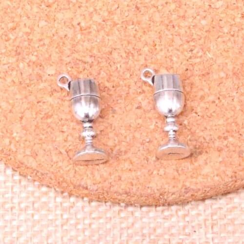 100pcs wine glass Charms Zinc alloy Pendant For necklace,earring bracelet jewelry DIY handmade 20*7*5mm