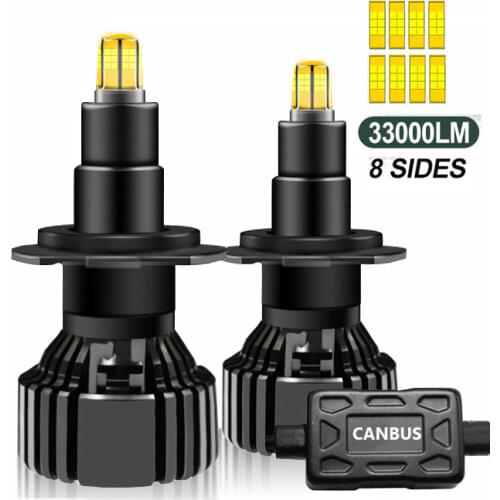 2PCS H7 LED H4 H11 33000LM 110W Canbus Headlight Bulb Car LED H8 HB4 HB3 9005 9006 D1S D2S H1 LED lamp Fog lights 6000K 12V