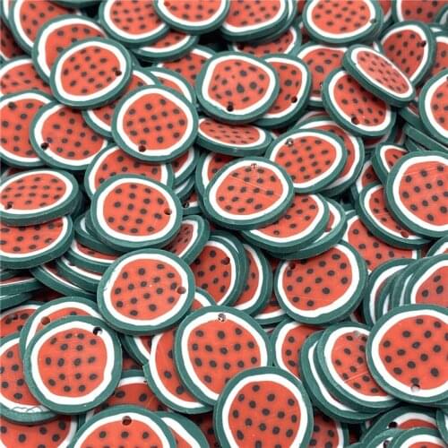 20Pcs/lot 20mm Watermelon Beads Flakes Clay Beads Polymer Spacer Beads For Jewelry Making DIY Bracelet Hairpin #A89-19