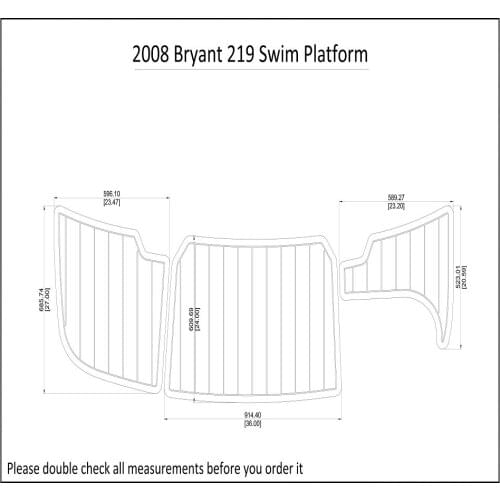 2008 Bryant 219 Swim Platform Boat EVA Faux Foam Teak Deck Floor Pad