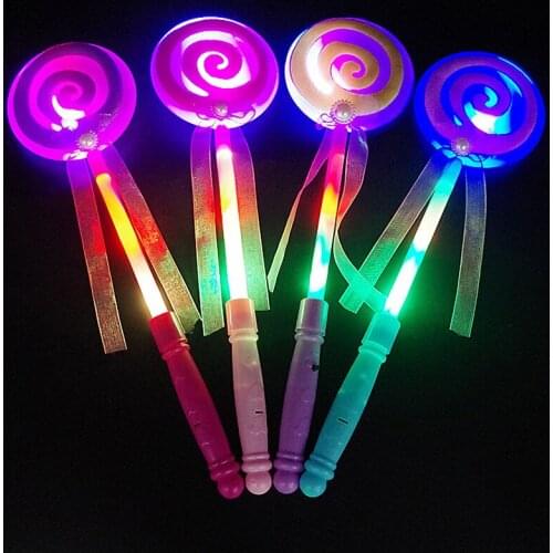 Fashion 24pcs Kids Led Light-up Lollipop Glow Sticks Girls Princess Flashing Fairy Wand Birthday Party Dress Christmas Decor