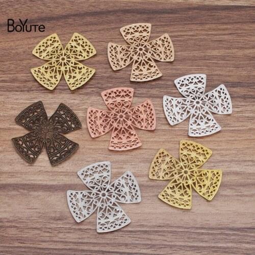 30 Pcs 51MM 7 Colors Big Hollow Out Flower Charms European Wholesale Brass Material DIY Jewelry Vintage Pendant Charms
