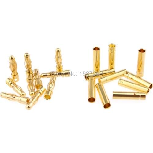 50 Pairs 3.5mm Gold Bullet Banana Connector Plug for RC Battery