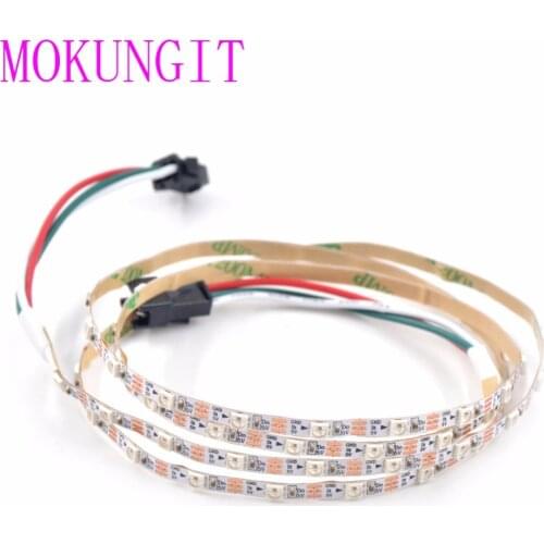 5X1M Addressable DC5V SK6812 MINI 3535 RGB led pixel strip 60LEDs/m 4mm FPC NON waterproof Black White PCB 60pixels/M as WS2812B