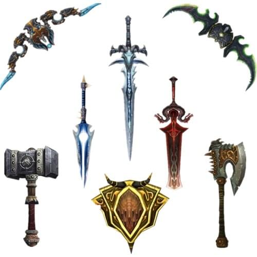 80-180cm 1:1 WOW Arms 3D Paper Model DIY Craft Handheld Puzzles Toy World of War Photo Paper Sword Doomhammer for Christmas Gift