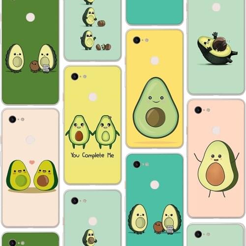 Ciciber Luxury Vogue Cute Avocado Case for Google Pixel 5 4 3 2 XL Soft Silicone TPU Cover for Google Pixel 4a 3a XL Funda Coque