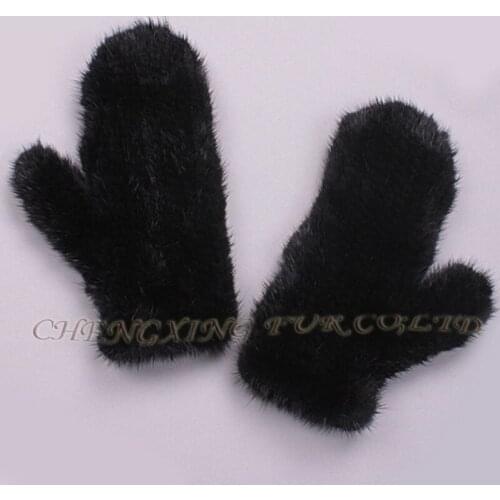 CX-A-60D Wholesale Real Mink Fur Knitted Women Winter Fur Glove